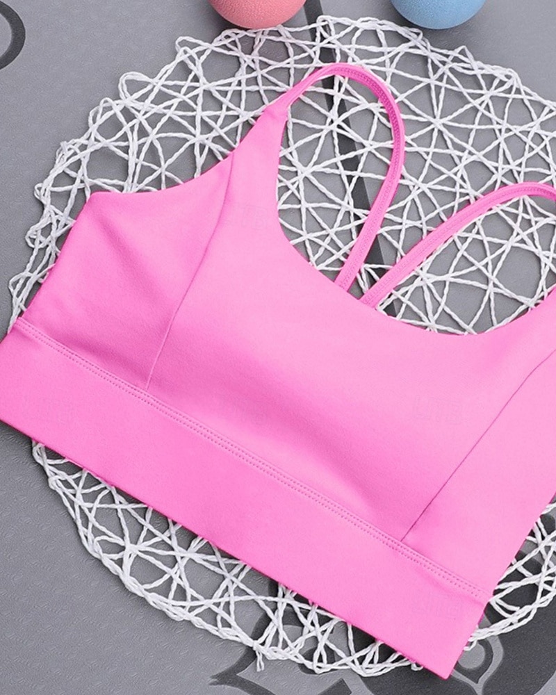 Femmes Couleur Unie Soutien-gorge de tennis Sans manches Dos nu Résistant aux Chocs Évacuation de l'Humidité Respirant Tennis Le golf Jogging Col en U Dos à Lanières Noir Blanche Jaune Vêtements de de 2025 ? $23.99 –P12