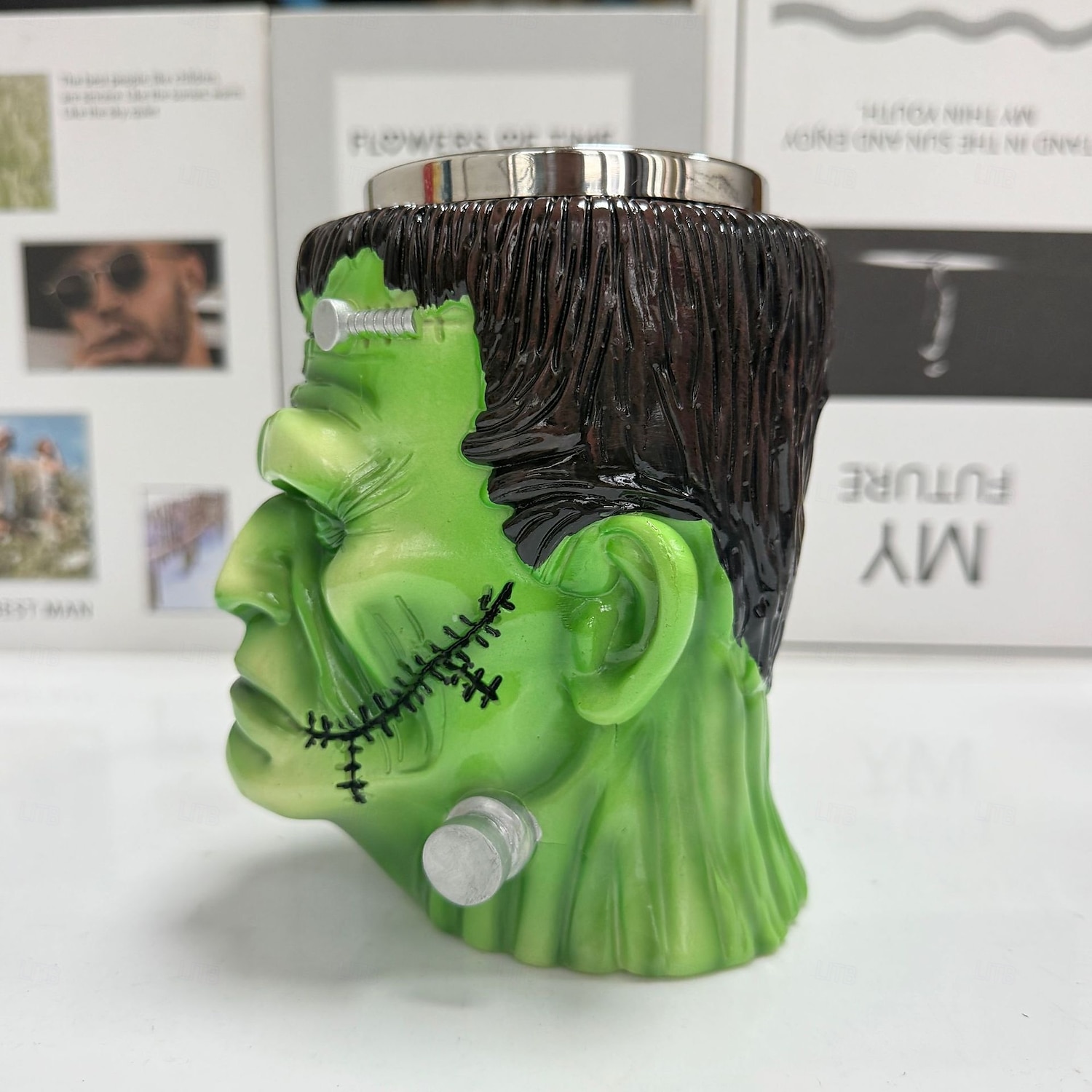 Hrnek Frankenstein, halloweenský monstrum, kávový šálek, 3D hororová pryskyřičná novinka na pití s vložkou z nerezové oceli, strašidelný dárek pro muže a ženy, gotická dekorace do baru 2025 - $25.99 –P1