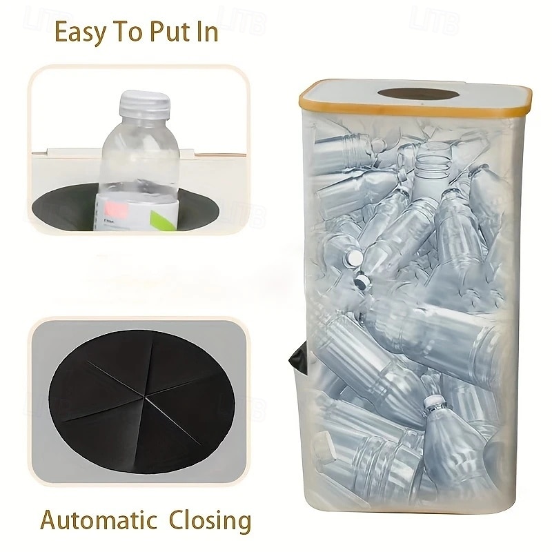 Pfandflaschen Sammelbehälter Recyclingbehälter für Küche, Innenbereich, Zuhause, 100 l Wäschesammler mit 2 herausnehmbaren Innentaschen, Bambusrahmen, Oxford-Gewebe, selbstschließende obere Öffnung 2026 - $36.99 –P4