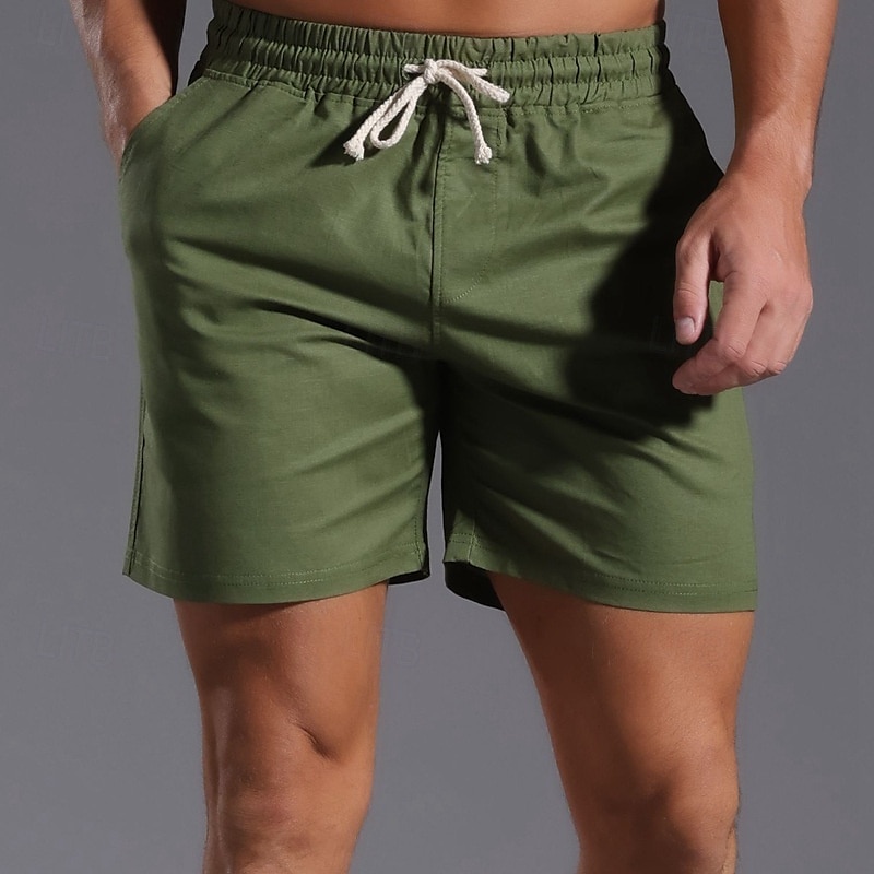 Per uomo Shorts Shorts di Lino Pantaloncini Estivi Shorts da Spiaggia Tasca Coulisse Elastico in vita Semplice Comodità Traspirante Corto Vacanza Ferie Spiaggia Hawaiano Boho Nero Bianco del 2025 a $28.99 –P11