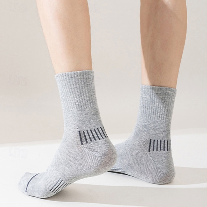 Per uomo 5 Paia Pacchi Multipli Calzini Calzini da Corsa Calzini Casual Nero Bianco Colore A righe Vacanza Sport & Outdoor Quotidiano Base Medio Primavera Autunno Moda Casual del 2025 a $9.49 –P9
