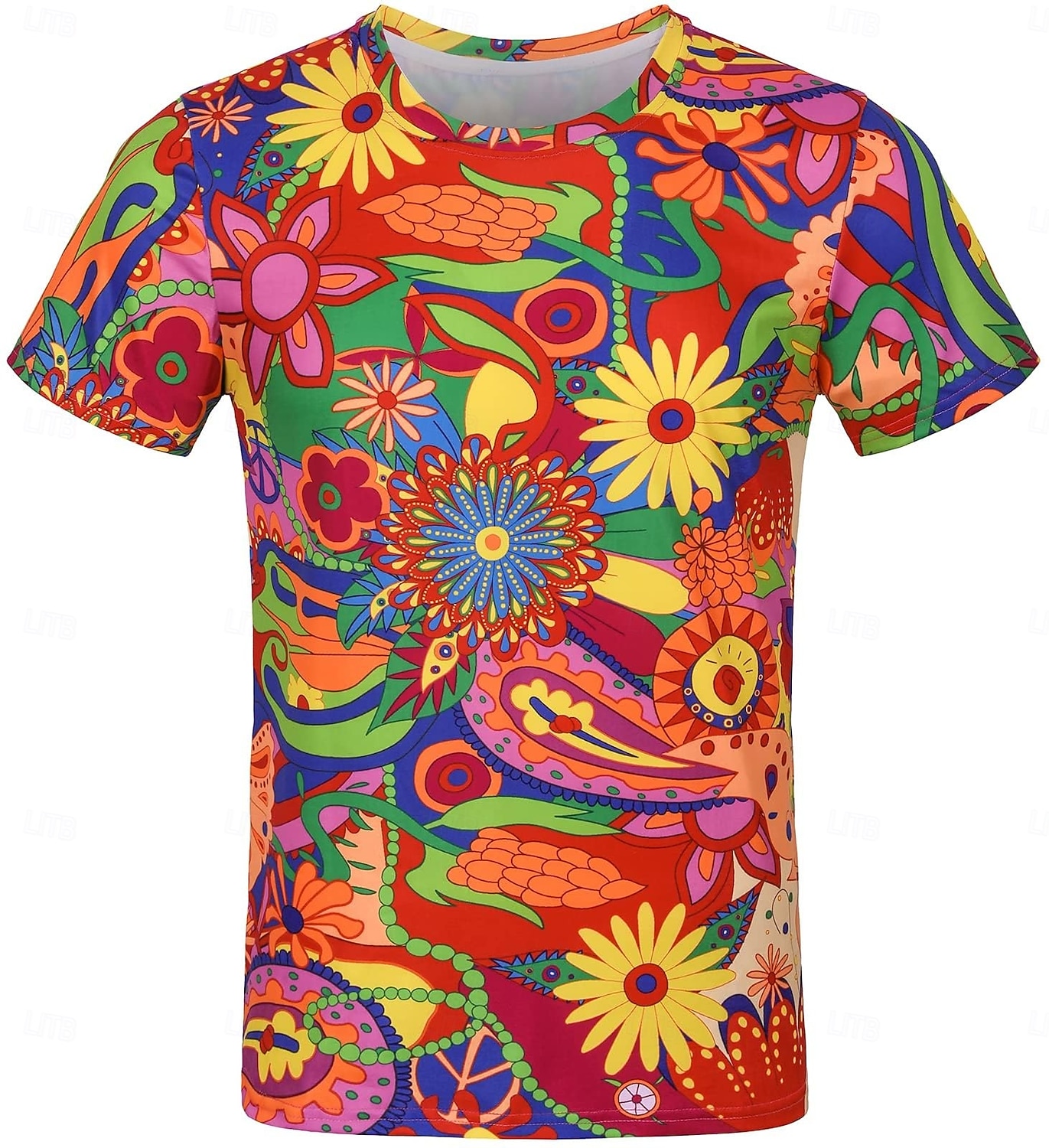 Cosplay kostuum T-Shirt Regenboog Jaren '70 Street Style T-shirt mouw Grafisch voor Voor heren Volwassenen 3D afdrukken  voor Halloween Carnaval Straat Festival 2026 - $19.49 –P5