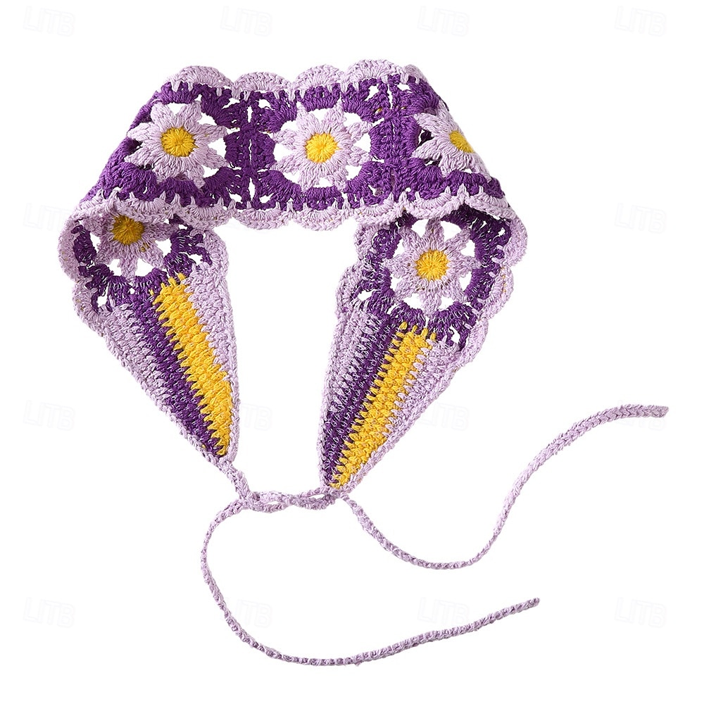 Bandane per capelli hippie, fasce per capelli da donna, fasce boho, fasce per capelli in maglia, fascia floreale per ragazze del 2025 a $11.49 –P9