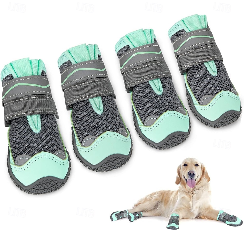 hundesko for store, små og mellomstore hunder - pustende hundestøvler for sommeren, varme, fortau, potebeskyttere for utendørs turgåing, vinter, snø, sklisikre gummisko til hund for tregulv 2026 - $36.99 –P1