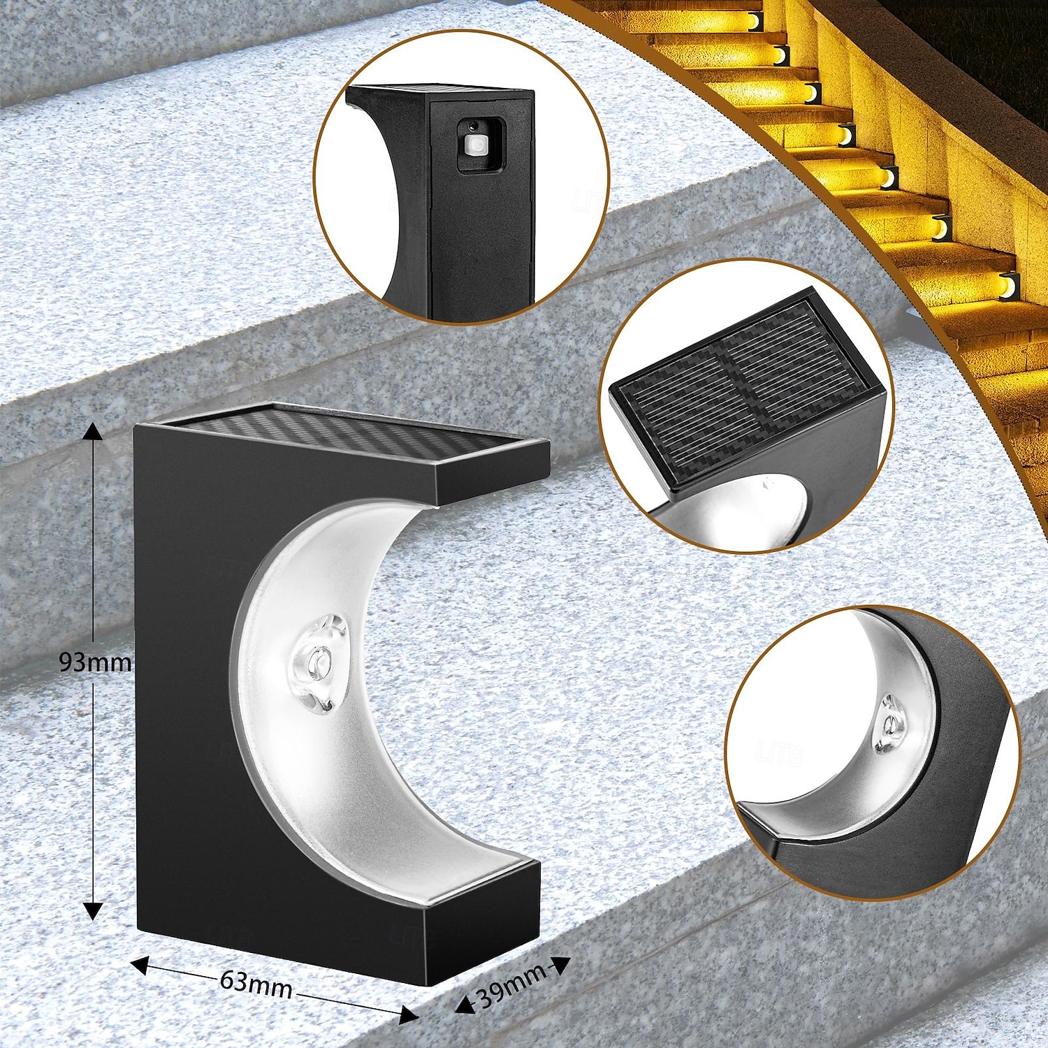 4 stuks buitenzonnestapverlichting voor binnentuin, sfeerverlichting voor op het terras, waterdichte verlichting voor tuinpaden en decoratie 2025 - $32.99 –P7