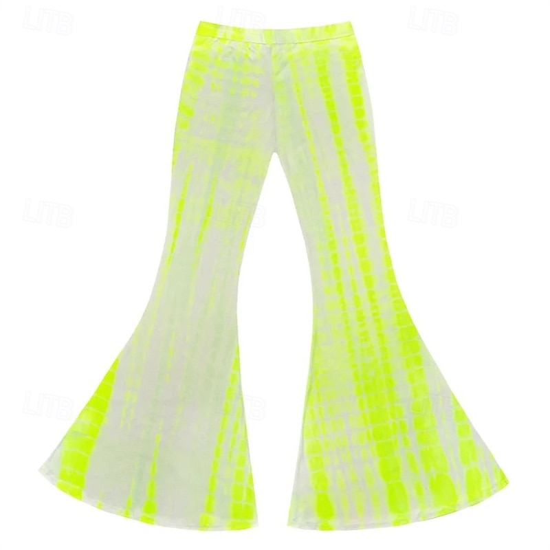 Retró Boho 1970-es évek Bell Bottoms nadrág fellángoló nadrág Diszkó Nyakkendő színezés Magas derék Pszichedelikus Női Mindszentek napja Farsang Vakáció zenei fesztivál Fesztivál Felnőttek Nadrágok 2025 - $21.99 –P7