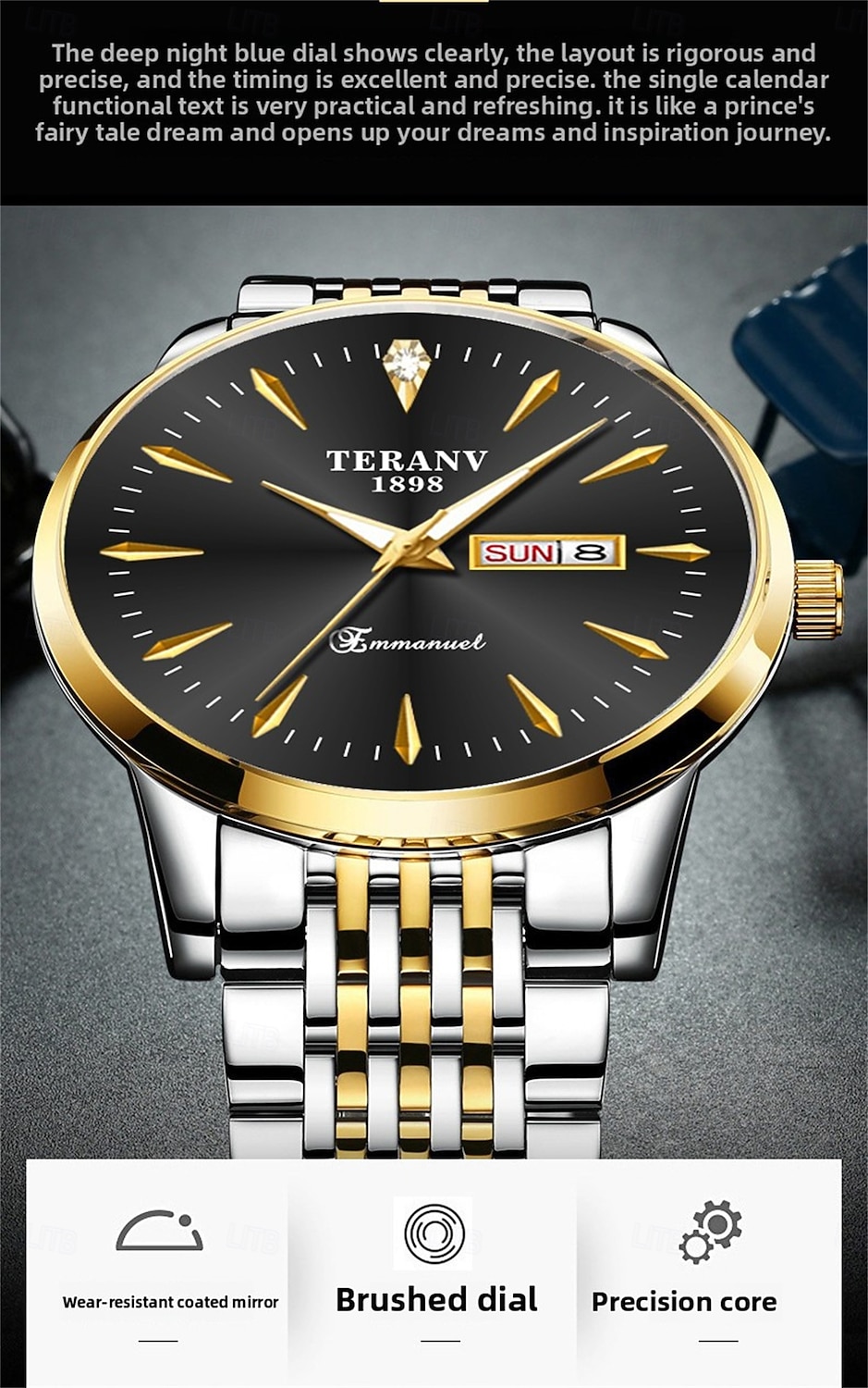 Men's Business Quartz Watch – Ultra-Thin Dual Calendar Luminous Dial, IPX7 Waterproof, Elegant Stainless Steel Strap, Stylish Gift for Professionals 2026 - $24.99 –P8