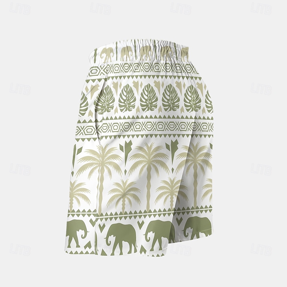 Voor heren Kokosnootboom Palmblad Tropische planten Lange zwembroeken Zwemshorts Boardshorts Medium Taille Streetwear Hawaii Strandvakantie Zijzakken Mesh voering Elastische tailleband met trekkoord 2025 - $19.99 –P3