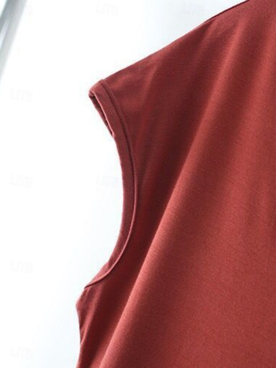 Dame Bluse Helfarge Stilfull Fritid Kortermet V-hals Vanlige topper Daglig Svart Hvit Rosa Rød Marineblå Sommer Vår 2025 - $15.99 –P17