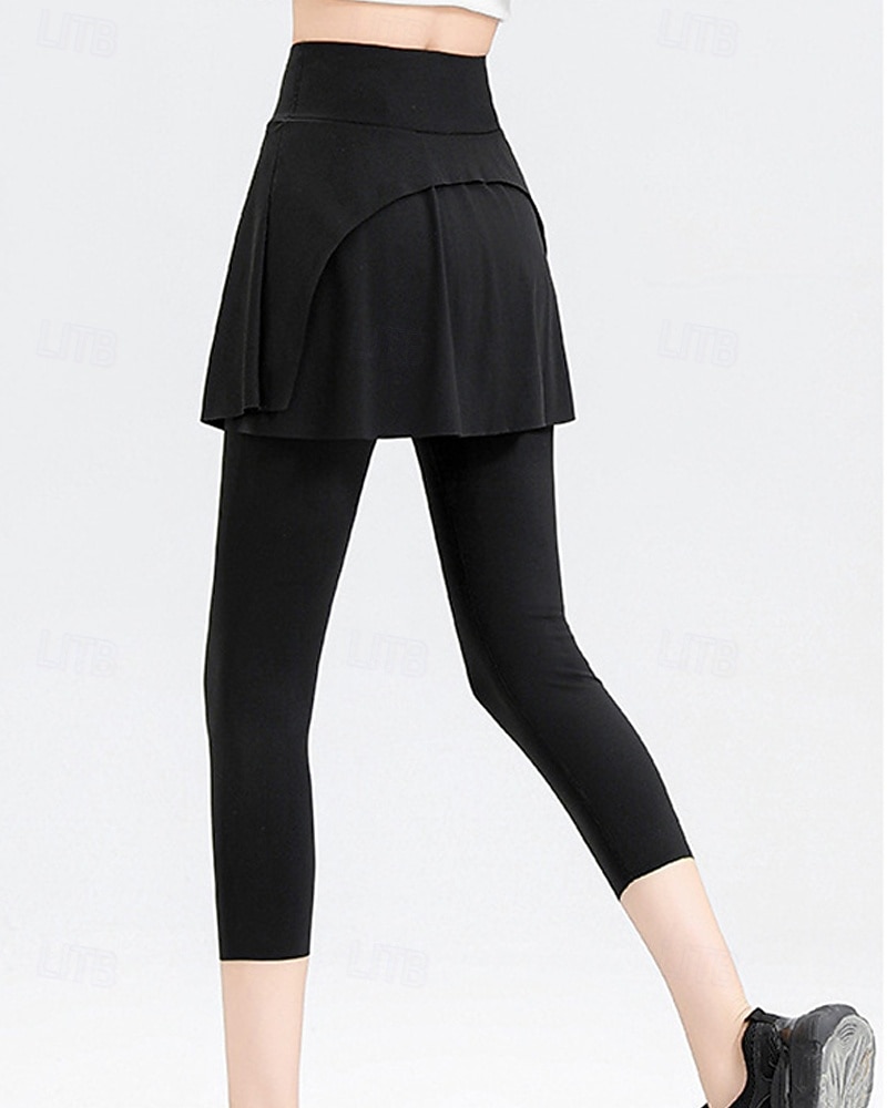 Per donna Tinta unita Gonna casual Gonna da tennis con leggings Capri Tasche Laterali Spacco Asciugatura Rapida Tennis Golf Pickleball Pantaloni Nero Marrone Grigio Spandex Abbigliamento da tennis del 2026 a $22.99 –P8