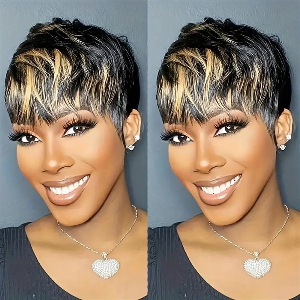 Short Pixie Cut Wig Synthetic Wig for Black Women with Burgundy Layered Short Haircut Wig Glueless Wig with Bangs Quick Get Up and Go Wig 2026 - $24.99 –P7