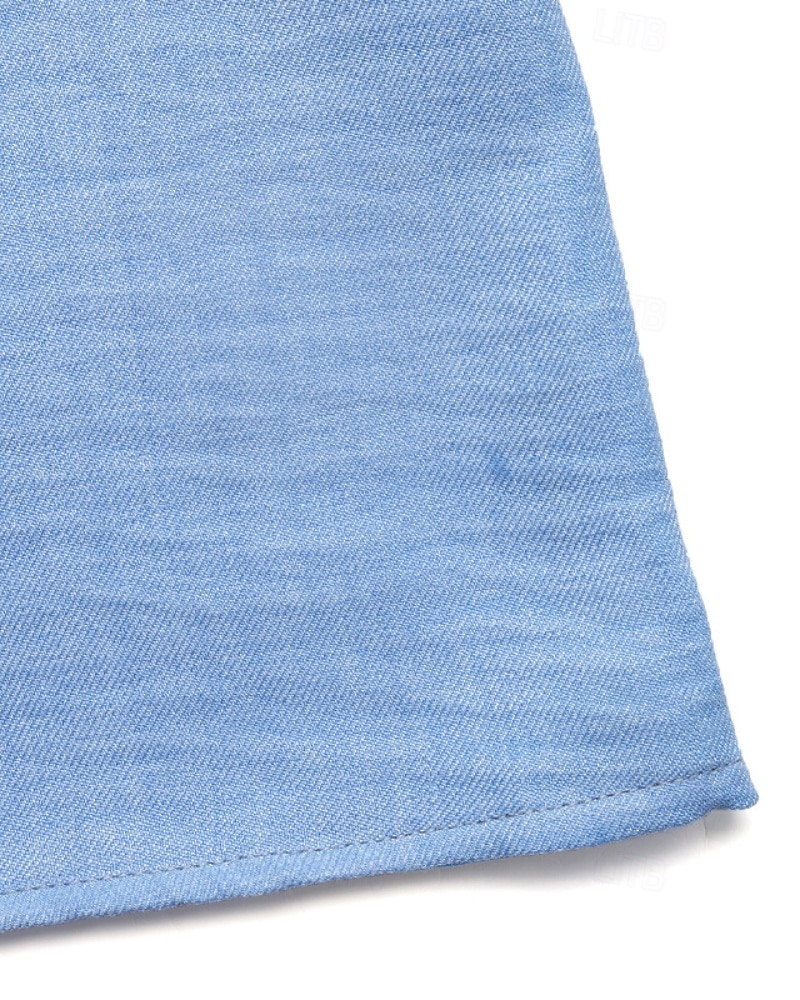 Dam Kjol Ledigt Midi Mellanhög midja Kjolar Slät Ficka Microelastisk Semester Gata Blå Sommar Polyester 2025 - $21.99 –P10