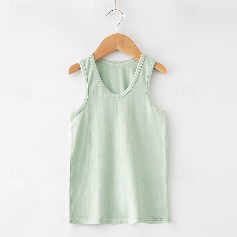 Gyerekek Fiú Tank Tee Tömör szín Ujjatlan Gyermek Top Alkalmi Alap Nyár Fehér 4 év + 2025 - $13.99 –P3