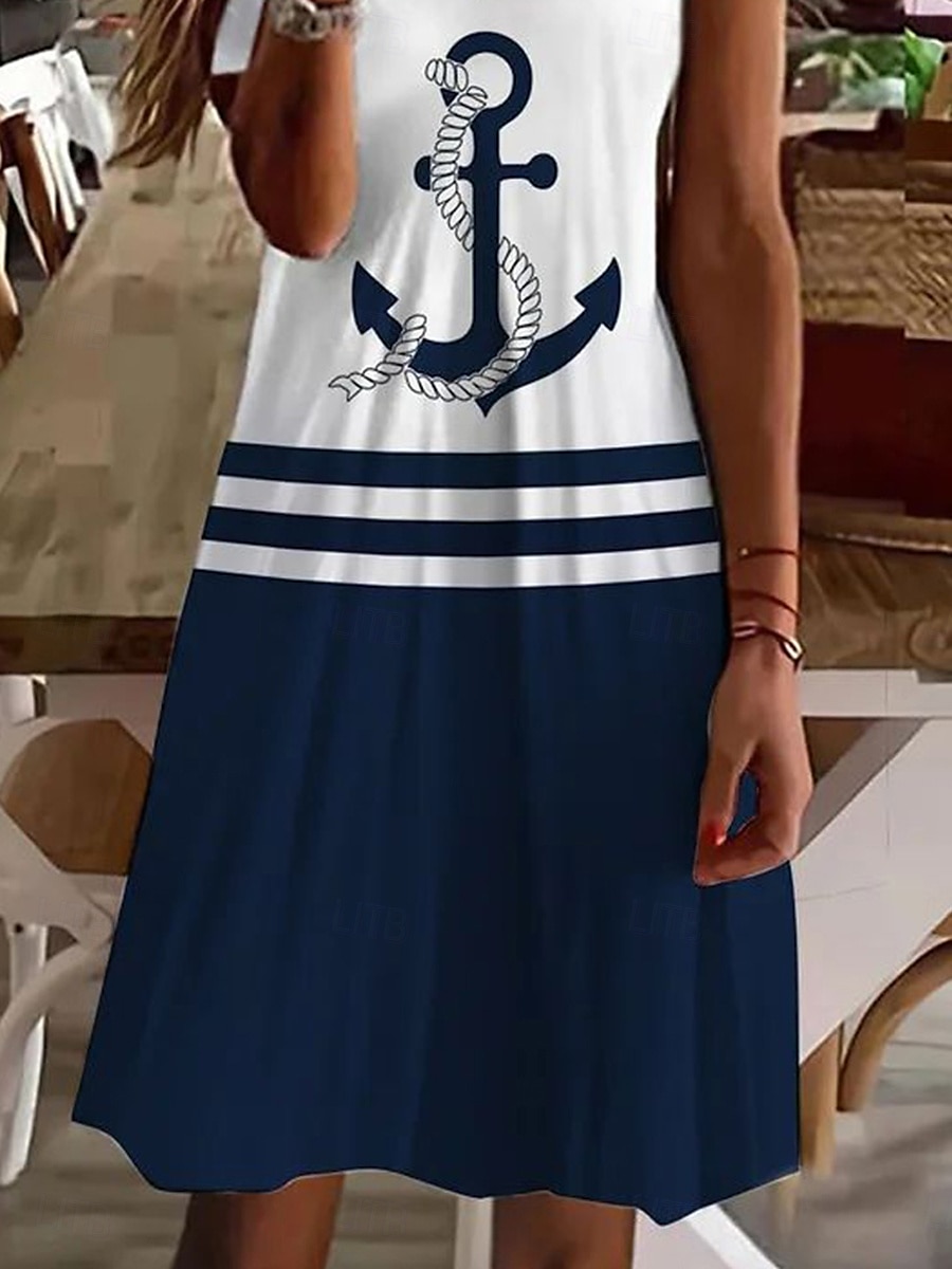 Damen Minikleid T-Shirt-Kleid A Linie Kleid Sommerkleid Lässig Täglich Normale Passform Grafik Geometrisch Kurzarm V Ausschnitt Marinenblau Sommer 2025 - $24.99 –P3