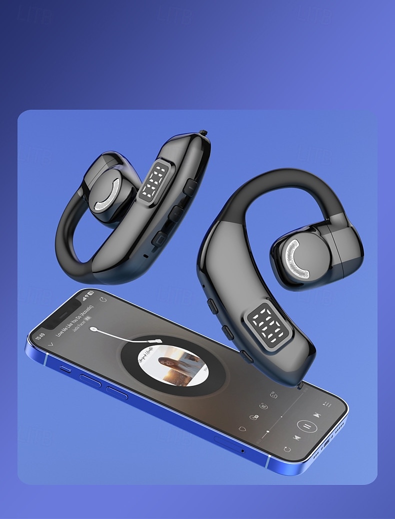 X30 Bluetooth 5.4 Wireless Ear Hook Headphones – LED Display, Low Latency, Lightweight Sports Earbuds with Mic for Gaming & Mobile Devices 2025 - $31.99 –P12