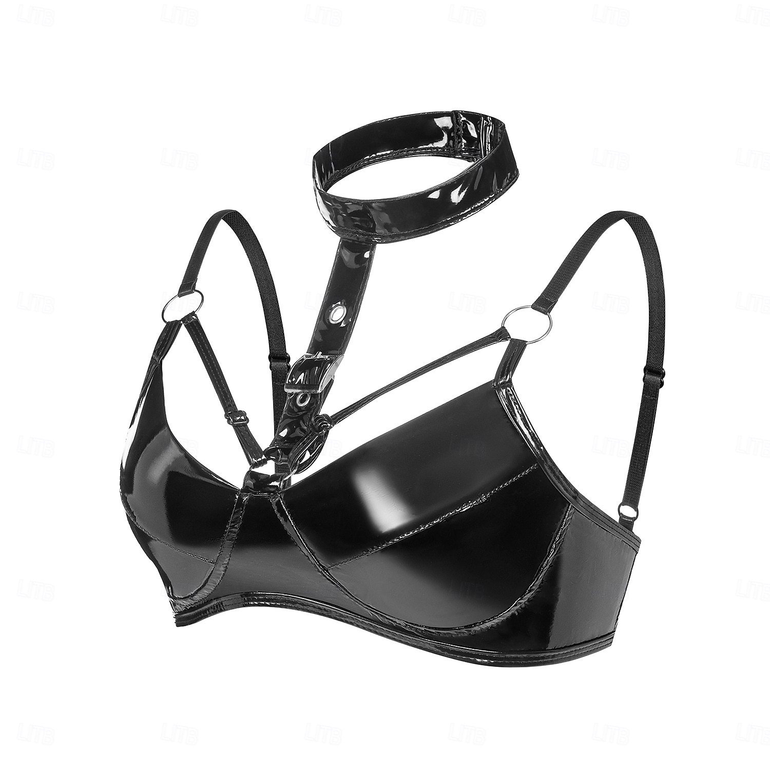 haut Soutien-gorge harnais Finition brillante Femmes Brillant Fétichisme du cuir Effet mouillé Costume pour Boîte de Nuit Défilé de la Fierté Mois des Fiertés Halloween Carnaval Adulte de 2025 ? GBP £18 –P2