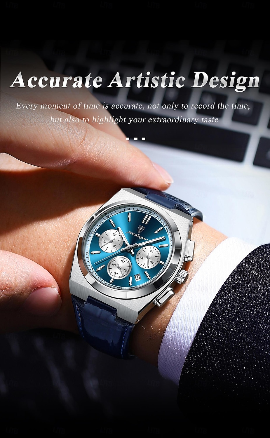 2026年 メンズクォーツウォッチ ビジネス 発光 日付 防水 レザー ストラップウォッチ  コレクション – $38.99 –P11