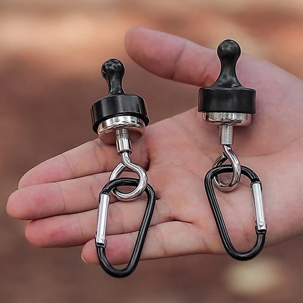 2 Sets Strong Magnet Hooks Pulling Force Rare Earth Magnetic Hooks with Countersunk Hole Eyebolt for Outdoor Hanging Camping LightSkylight Tent Fixer Hook with Mountaineering Buckle 2Pack 2025 - $12.99 –P1