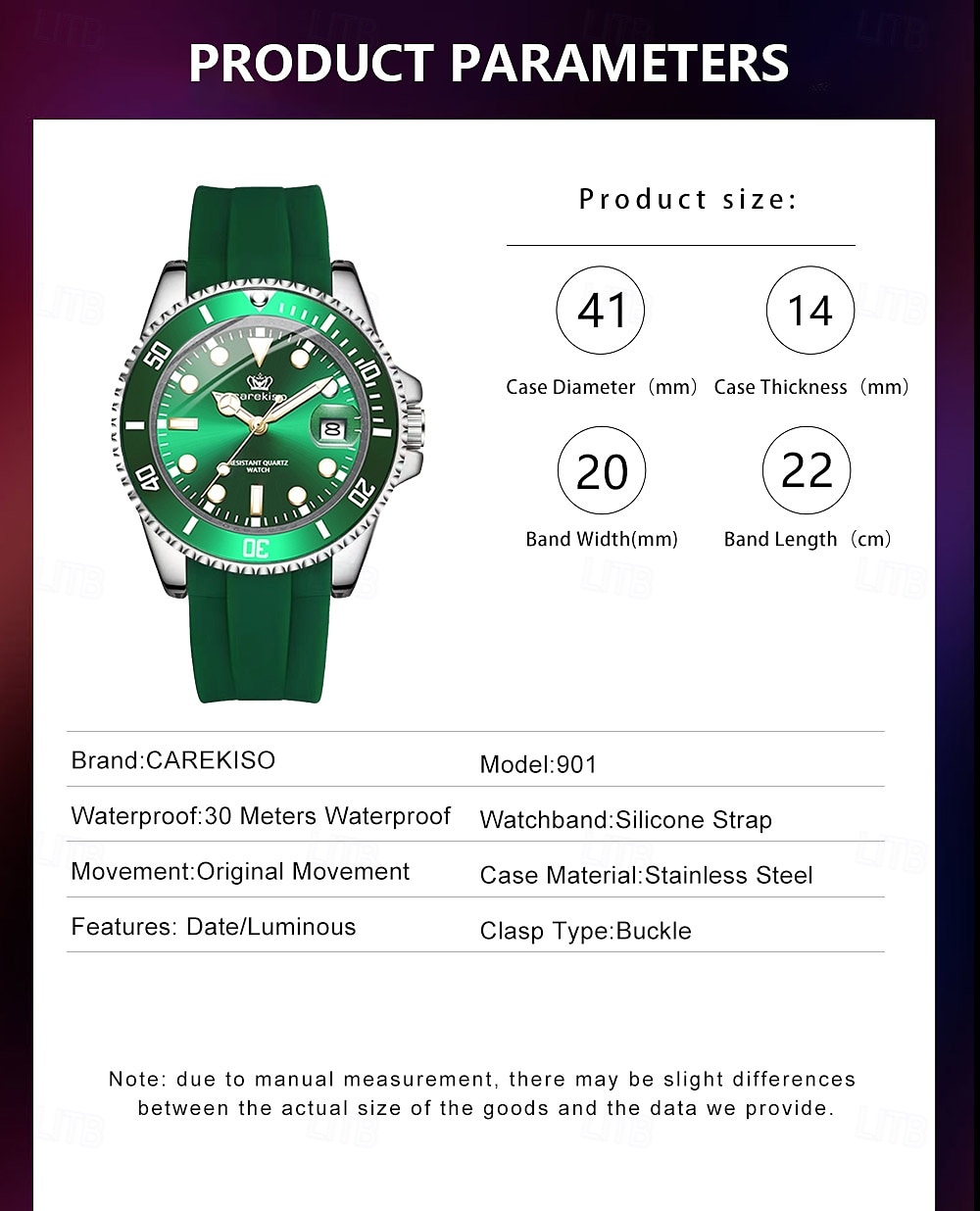 901 Casual Men's Watch – Luminous Waterproof Wristwatch with Soft Silicone Strap and Date Display 2025 - $39.99 –P7