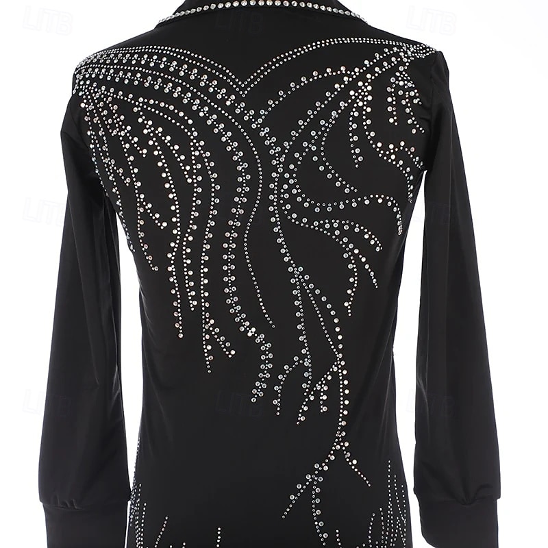 Men's Boys Figure Skating Costumes High Elasticity Training Competition Skating Wear Classic Crystal / Rhinestone Long Sleeve Ice Skating Figure Skating 2026 - $271.59 –P3