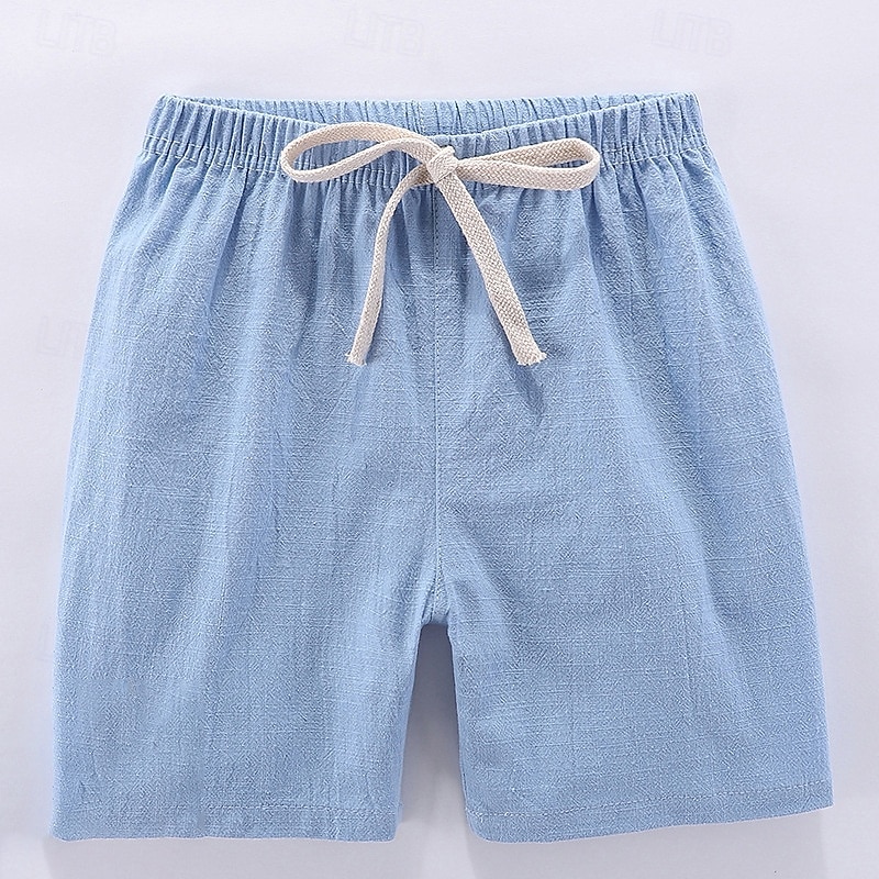 Barn Pojkar Shorts Ensfärgat Mjukt Komfort Shorts Utomhus Grundläggande Svart Gul Vin Mid midja 2025 - $4.99 –P2
