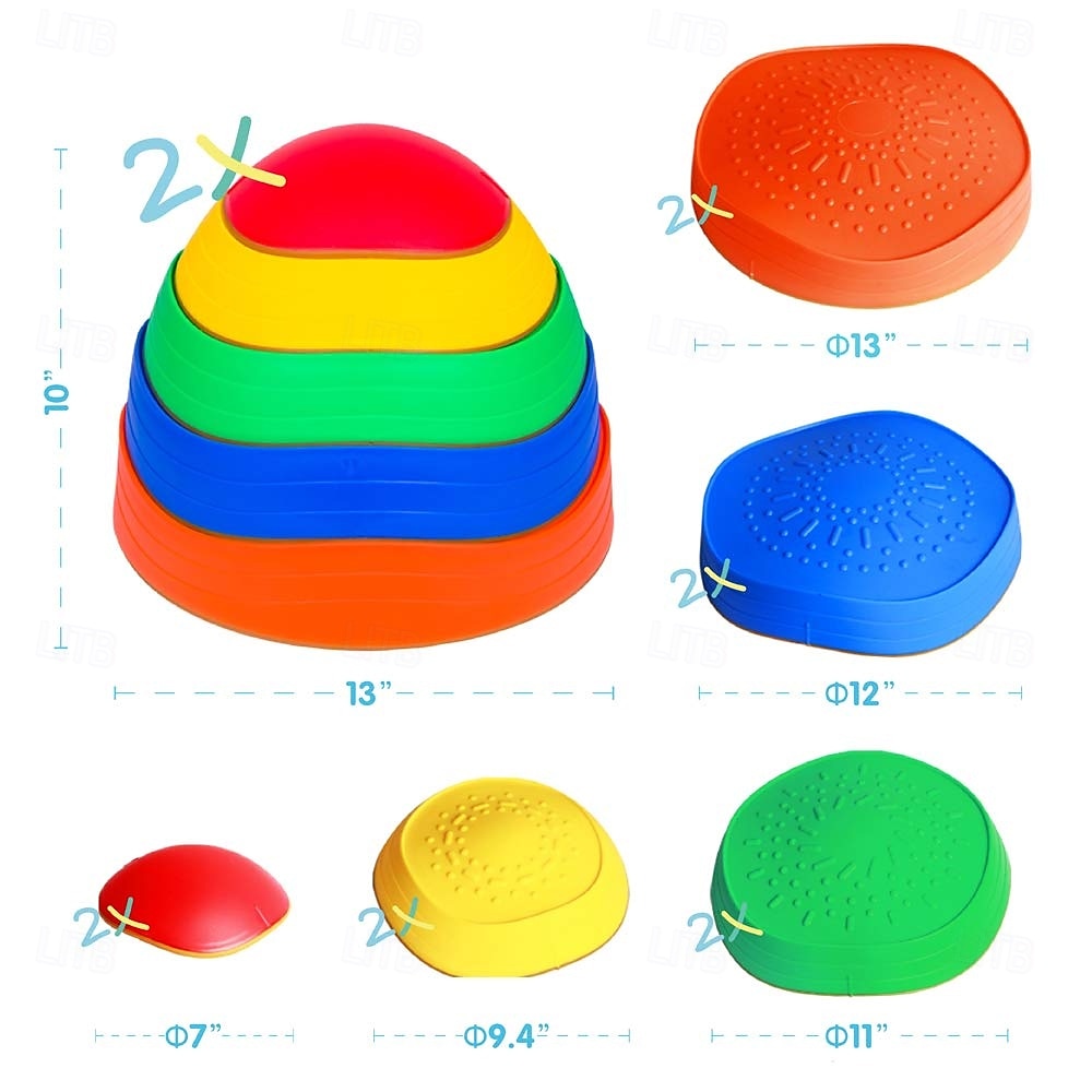 OMNISAFE Kids Balance Stepping Stones - Non-Slip Textured Surface & Rubber Edges  Indoor/Outdoor Obstacle Course Toy for Coordination, Strength & Sensory Training 2025 - $52.99 –P2