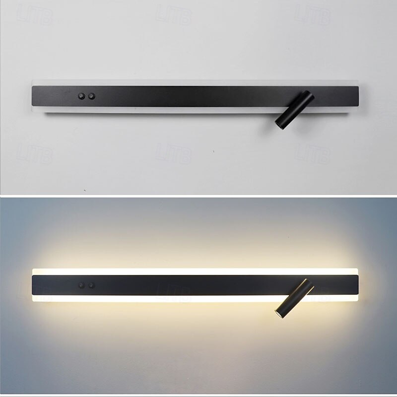 Striscia di lampade da parete a LED con design a luce su e giù, 40/60/80/100/120 cm, moderna lampada da parete a LED per soggiorno, camera da letto, comodino, 10 W, applique da parete per interni in del 2026 a $64.99 –P10