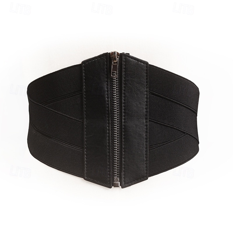 Mujer Cinturón PU Negro Cinturón Ancho Calle Festivos Puntos Redondos 2025 - $15.99 –P2