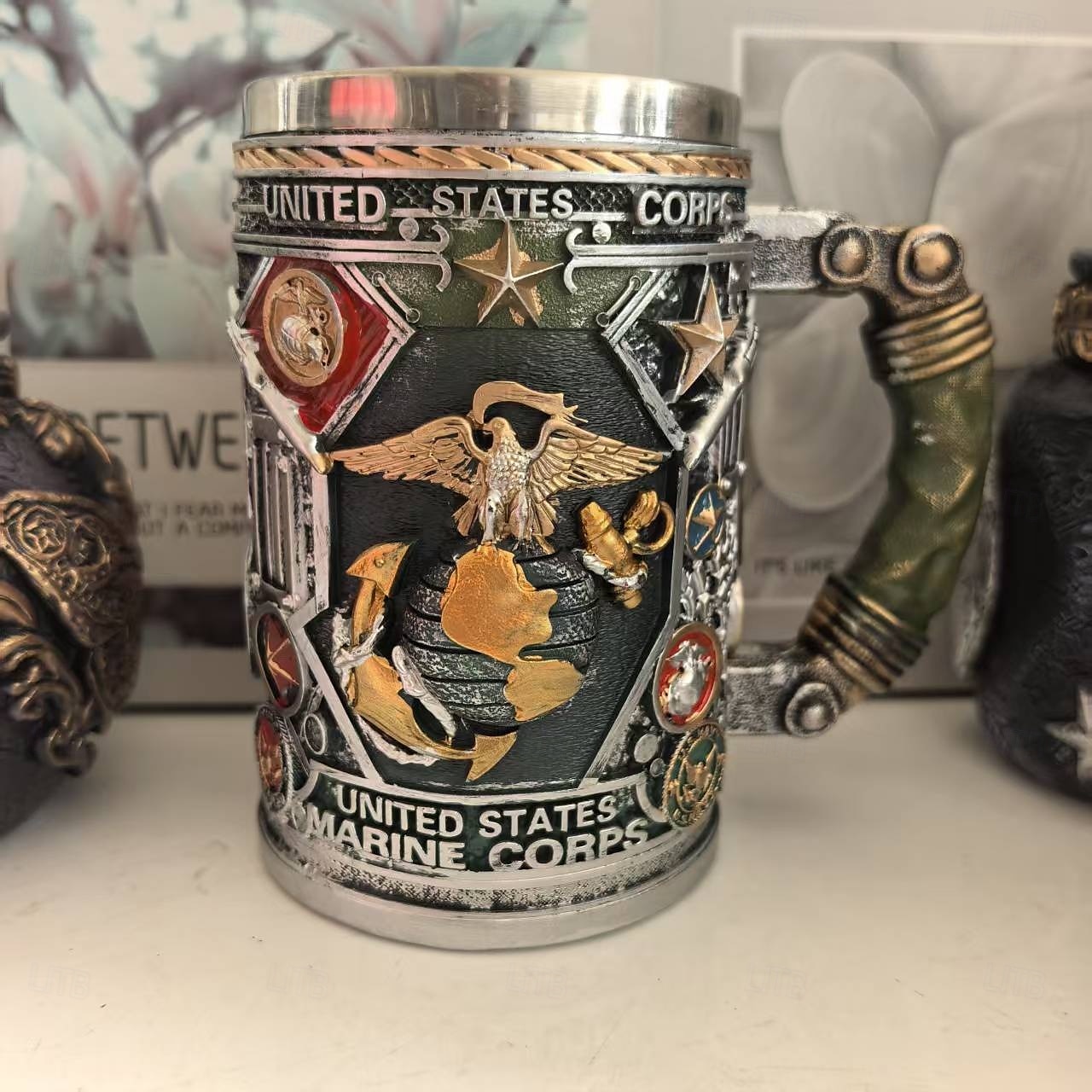 Taza conmemorativa militar del 250.º aniversario, regalo patriótico del 4 de julio, Día de la Independencia y Día de los Veteranos para hombres, taza coleccionable del Cuerpo de Marines de EE. UU., vajilla creativa de resina y acero inoxidable. 2025 - $23.99 –P7