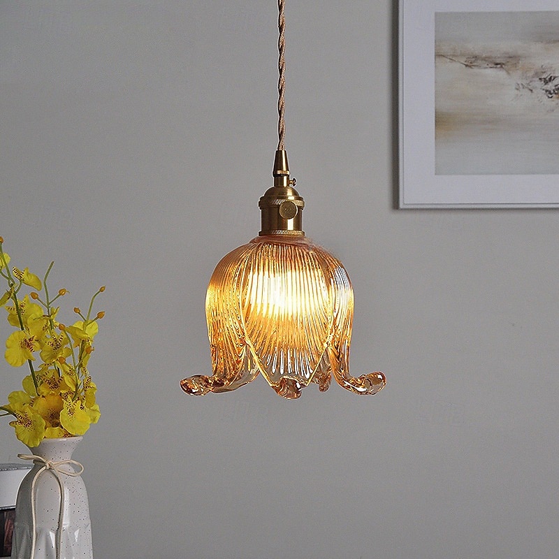 15 cm Design di Lanterna a Sospensione Forme Geometriche Lampada a sospensione Rame Vetro Stile Artistico Stile Vintage Stile Classico Ottone Vintage Ispirato alla Natura 110-120V 220-240V del 2025 a $101.99 –P2