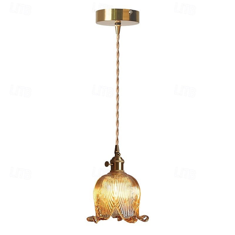15 cm Design di Lanterna a Sospensione Forme Geometriche Lampada a sospensione Rame Vetro Stile Artistico Stile Vintage Stile Classico Ottone Vintage Ispirato alla Natura 110-120V 220-240V del 2025 a $101.99 –P5