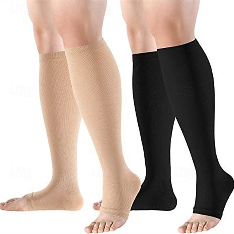 4 أزواج من الجوارب الضاغطة بدون أصابع، جوارب اعتلال الأعصاب 15-20 مم زئبق، جوارب ضغط مفتوحة الأصابع للرجال والنساء، مناسبة للجري والممرضات والسفر وركوب الدراجات والرياضة 2026 - $23.99 –P7