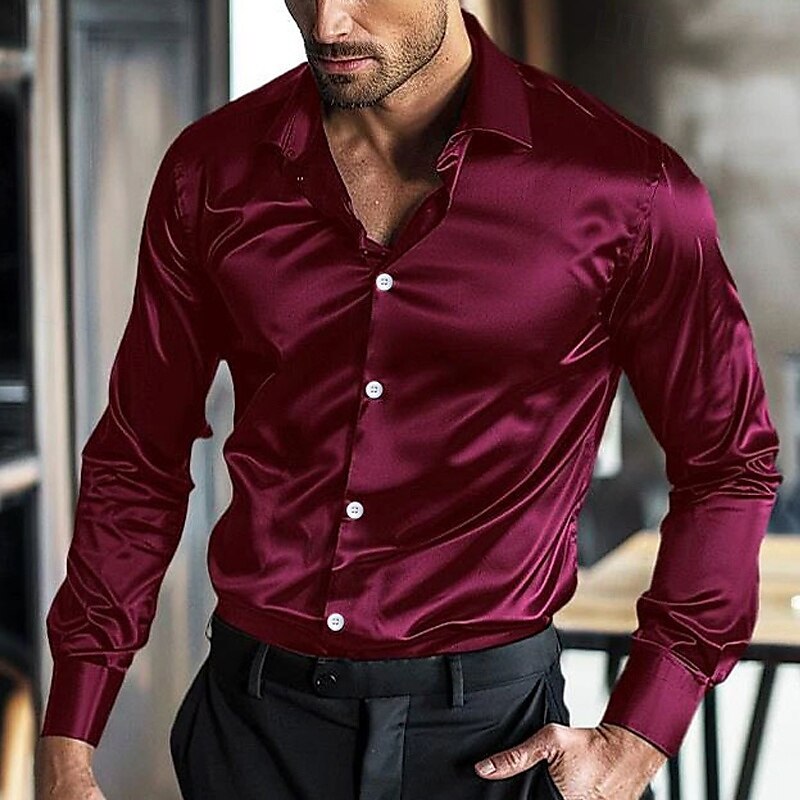 Per uomo Camicia Camicia Estiva Camicia casual Camicia da Spiaggia Camicia con Bottoni Nero Bianco Vino Blu Verde Manica Lunga Semplice Bavero Vacanza Camicia hawaiana Bottoni Abbigliamento Moda del 2025 a $22.99 –P3