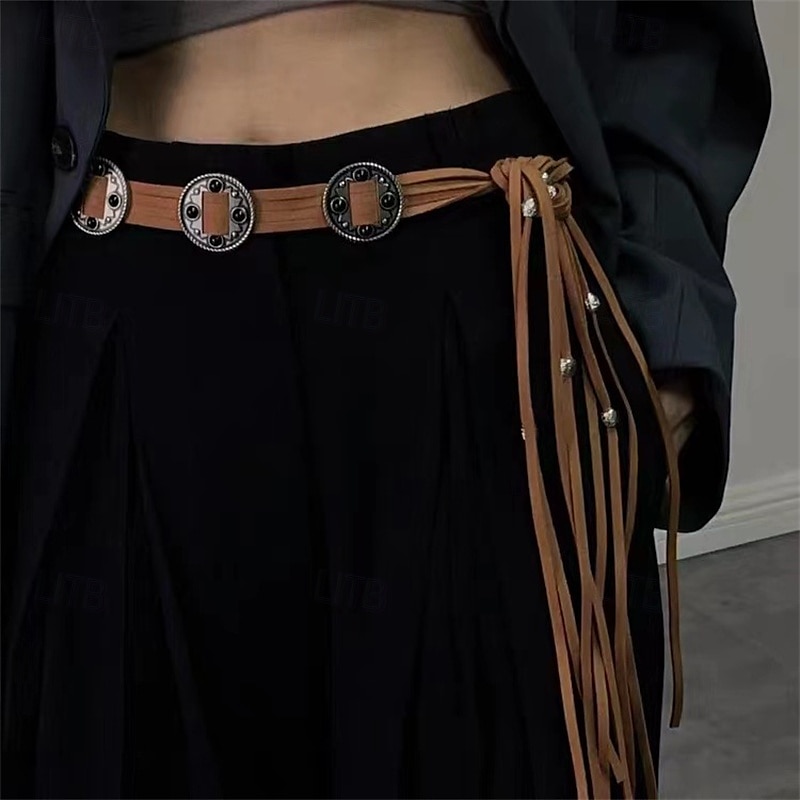 Per donna Cintura Lega Nero Marrone Cachi Cintura Vita Streetwear Quotidiano Colore Puro del 2025 a $21.99 –P1