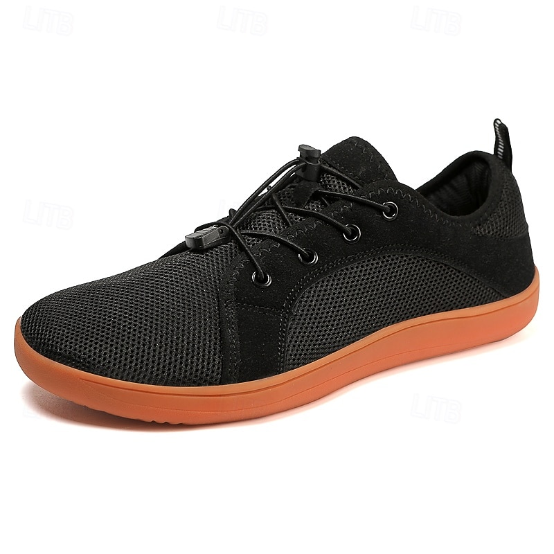 Sneakers da uomo in maglia grigia con suola arancione: scarpe casual traspiranti e leggere per spostamenti quotidiani, passeggiate e attività all'aperto del 2025 a $32.99 –P1