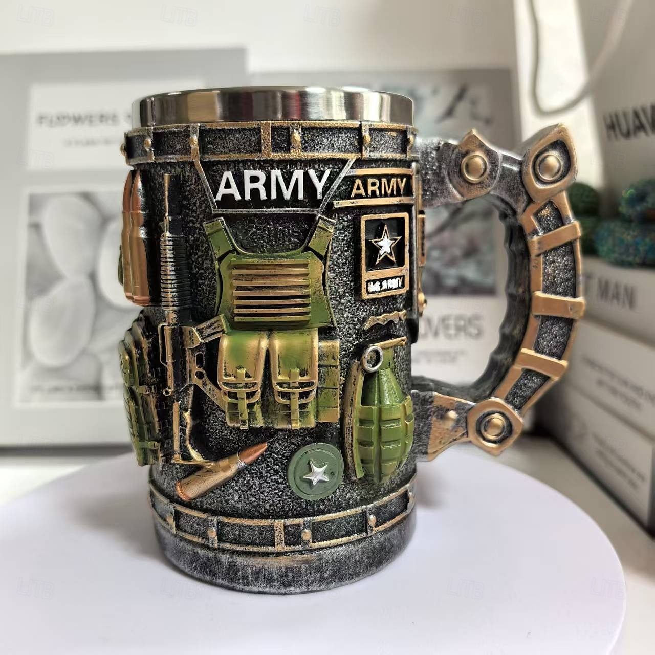 Taza conmemorativa militar del 250.º aniversario, regalo patriótico del 4 de julio, Día de la Independencia y Día de los Veteranos para hombres, taza coleccionable del Cuerpo de Marines de EE. UU., vajilla creativa de resina y acero inoxidable. 2025 - $23.99 –P5