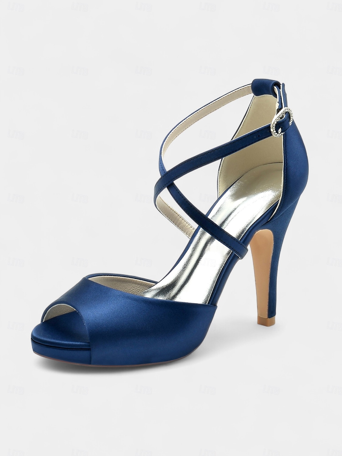 női elefántcsont színű szatén slingback magassarkú nyitott orrú és tűsarkú cipőkkel - elegáns koktélparti cipők különleges alkalmakra 2025 - $59.99 –P3