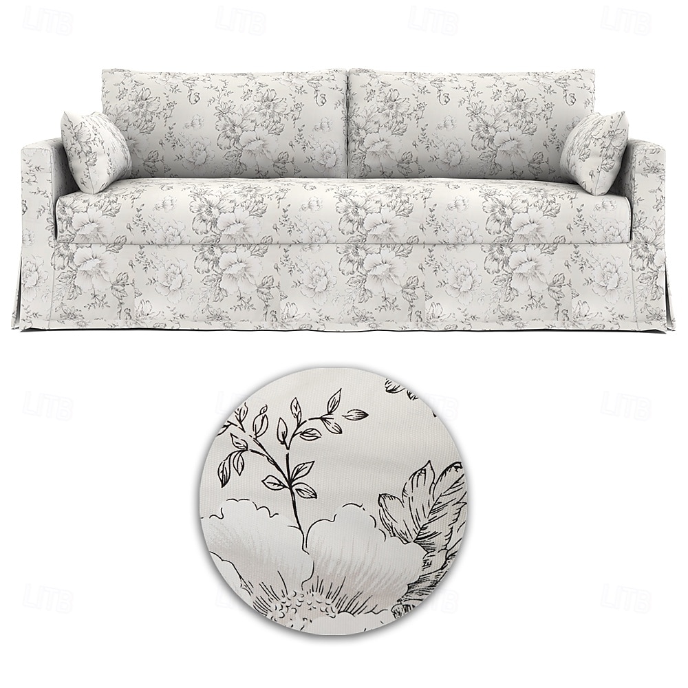 Sofabezug für Hyltarp-Sofa, gesteppt, floral, 100 % Baumwolle 2025 - $226.49 –P4