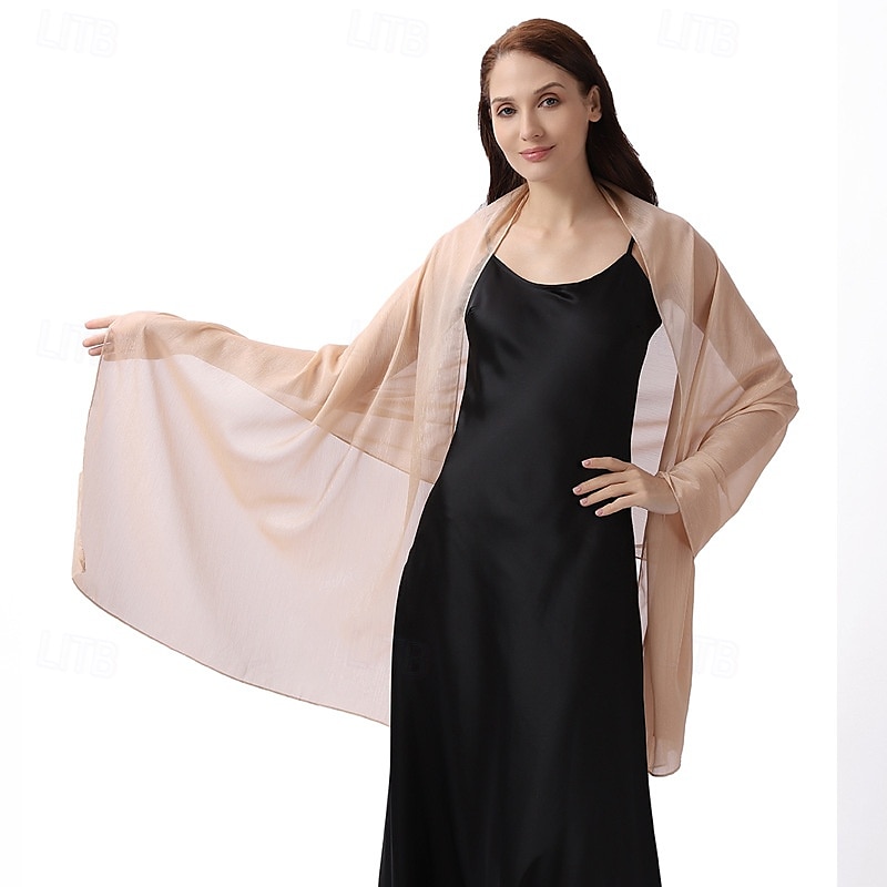 chiffonsjal til dame, aftenkjoler, mykt skjerf, formelt bryllup, brudeskjerf 2025 - $46.99 –P7