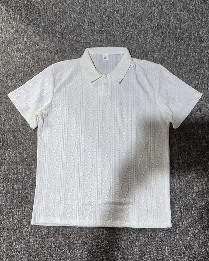 Men's Golf Shirt Golf Polos Shirts Work Casual Lapel Short Sleeve Basic Modern Plain Buttons Jacquard Summer Regular Fit Black White Blue Khaki Army Green Gray Golf Shirt 2026 - $18.99 –P8
