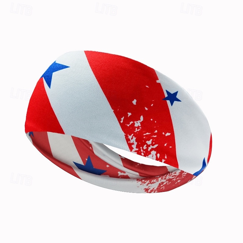 Stirnbänder mit amerikanischer Flagge für Männer, patriotisches gedrehtes Haarband in Rot, Weiß und Blau, dehnbares, sportliches Haar-Accessoire für den Unabhängigkeitstag der USA, den Gedenktag 2025 - $4.49 –P11