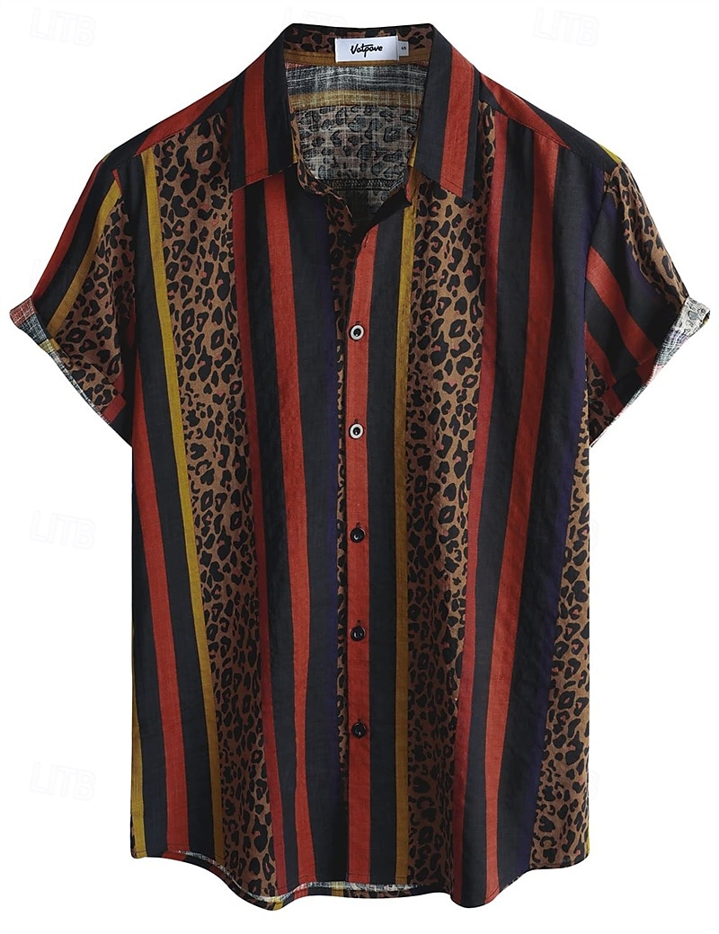 Retró Boho 1970-es évek Ing Hawaii ingek Hippi Azték Törzsi Férfi Mindszentek napja Farsang zenei fesztivál Tengerparti nyaralás Retro témájú buli Felnőttek Ing 2025 - $25.99 –P1