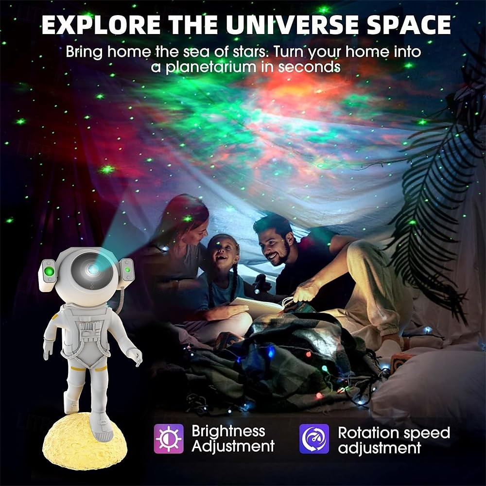 1 Pc Galaxy Projector Lamp Standing Astronaut Shaped Starry Sky Projection Light Astronaut Starry Sky Atmosphere Light Party Dinner Bedroom Restaurant Atmosphere Light Type-C Plug in 2025 - $32.99 –P5