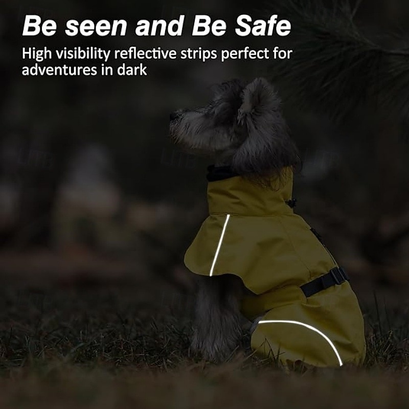 capa de chuva para cachorro, capa de chuva impermeável com capuz, capa de chuva ajustável para animais de estimação com orifício para guia para cães de pequeno e médio porte de 2025 por $15.49 –P6