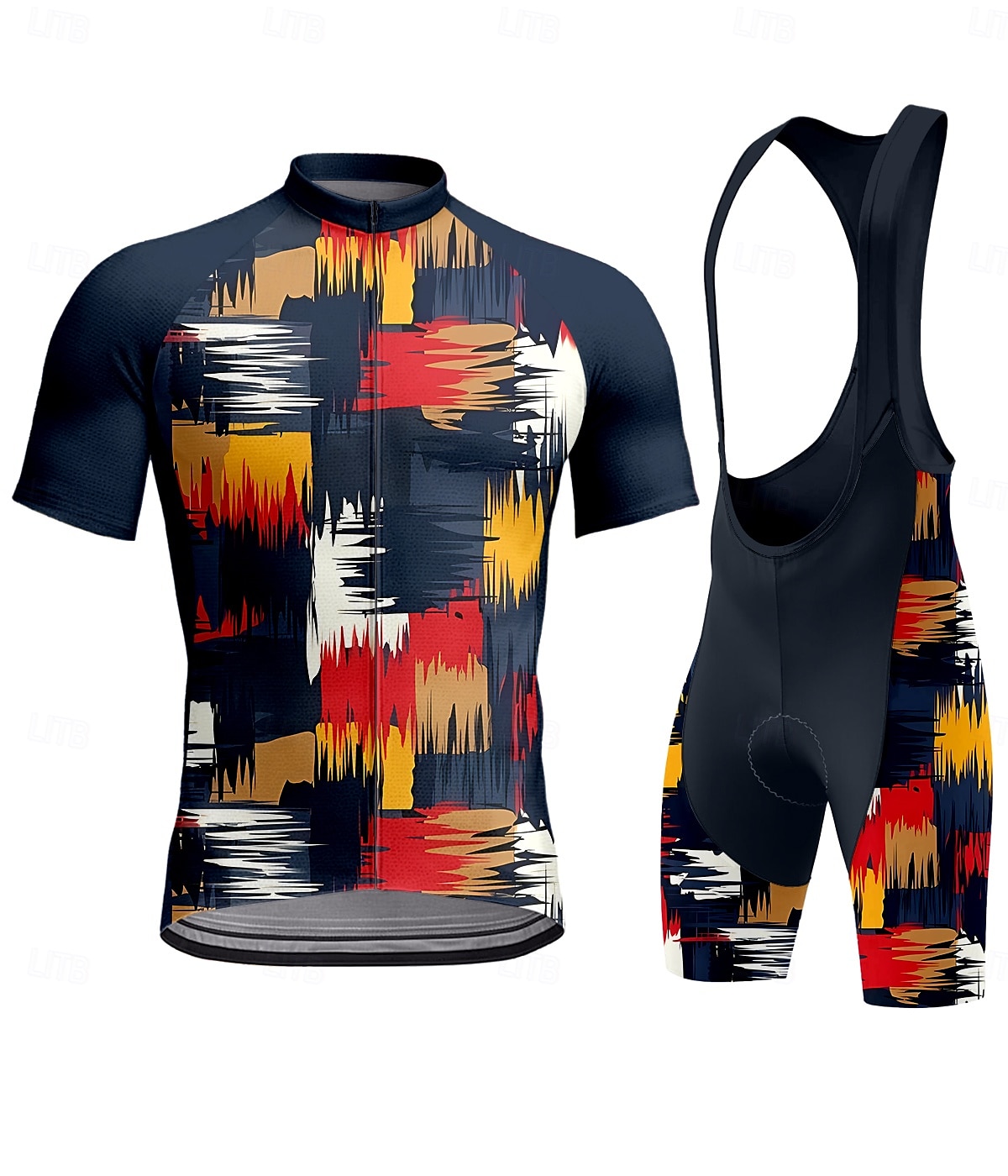Men's Cycling Jersey with Bib Shorts Short Sleeve Navy Blue Bike Sports Graphic Plaid Checkered Camo / Camouflage Clothing Apparel 2025 - $43.99 –P1
