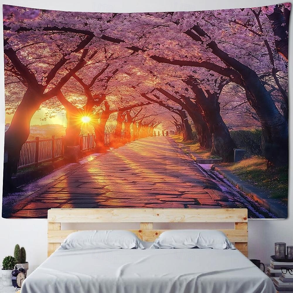 розовый цветок лесной пейзаж подвесной гобелен настенное искусство большой гобелен фреска декор фотография фон одеяло занавеска дом спальня гостиная украшение 2026 - $20.99 –P4