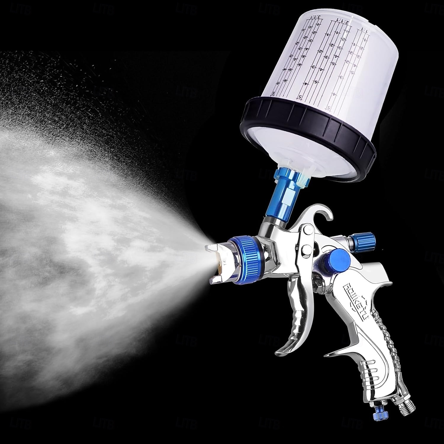 Pneumatic Spray Gun Automotive High Atomization Spray Gun 10 Leave-in Pots Pressure Regulator Paint Spraying Tool 1.4/1 7/2.0mm 2025 - $79.99 –P5