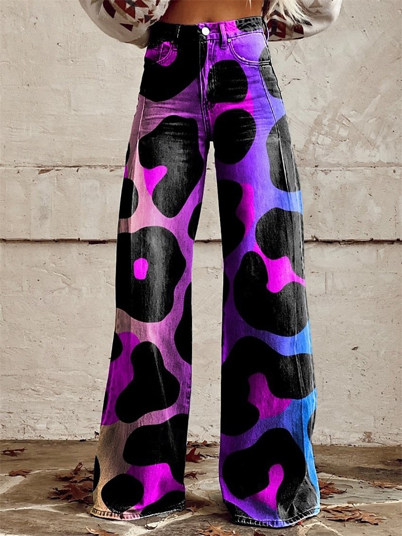 Retro Vintage Boho 1970er Hose Hose mit weitem Bein Hippie Disco Hohe Taille Tarnung Jeans-Imitat Kostüm Damen Karneval Alltagstauglich Musikfestival Retro-Mottoparty Erwachsene Hose 2026 - $35.99 –P3