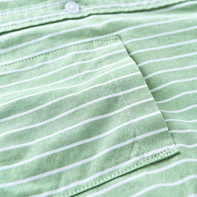 Voor heren Overhemd Zomer overhemd Normaal shirt Strand hemd Overhemd met knopen Wit blauw Groen Grijs Korte mouw Gestreept Revers Vakantie Hawaii Zak Kleding 100% katoen Modieus Casual Comfortabel 2025 - $33.99 –P9