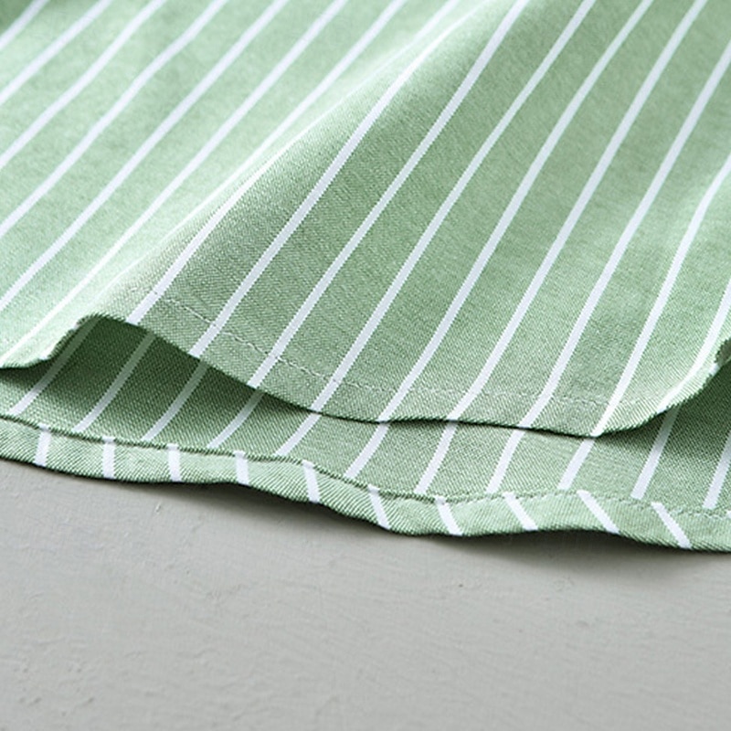 Voor heren Overhemd Zomer overhemd Normaal shirt Strand hemd Overhemd met knopen Wit blauw Groen Grijs Korte mouw Gestreept Revers Vakantie Hawaii Zak Kleding 100% katoen Modieus Casual Comfortabel 2025 - $33.99 –P10